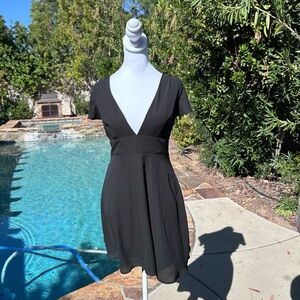 Express Black Deep V-Neck Mini Dress